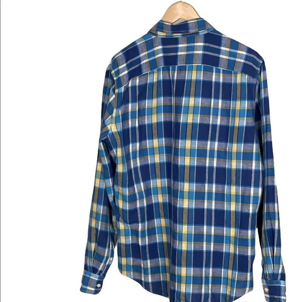 Slim Fit plaid Linen Blend Button Down Shirt - Picture 3 of 6
